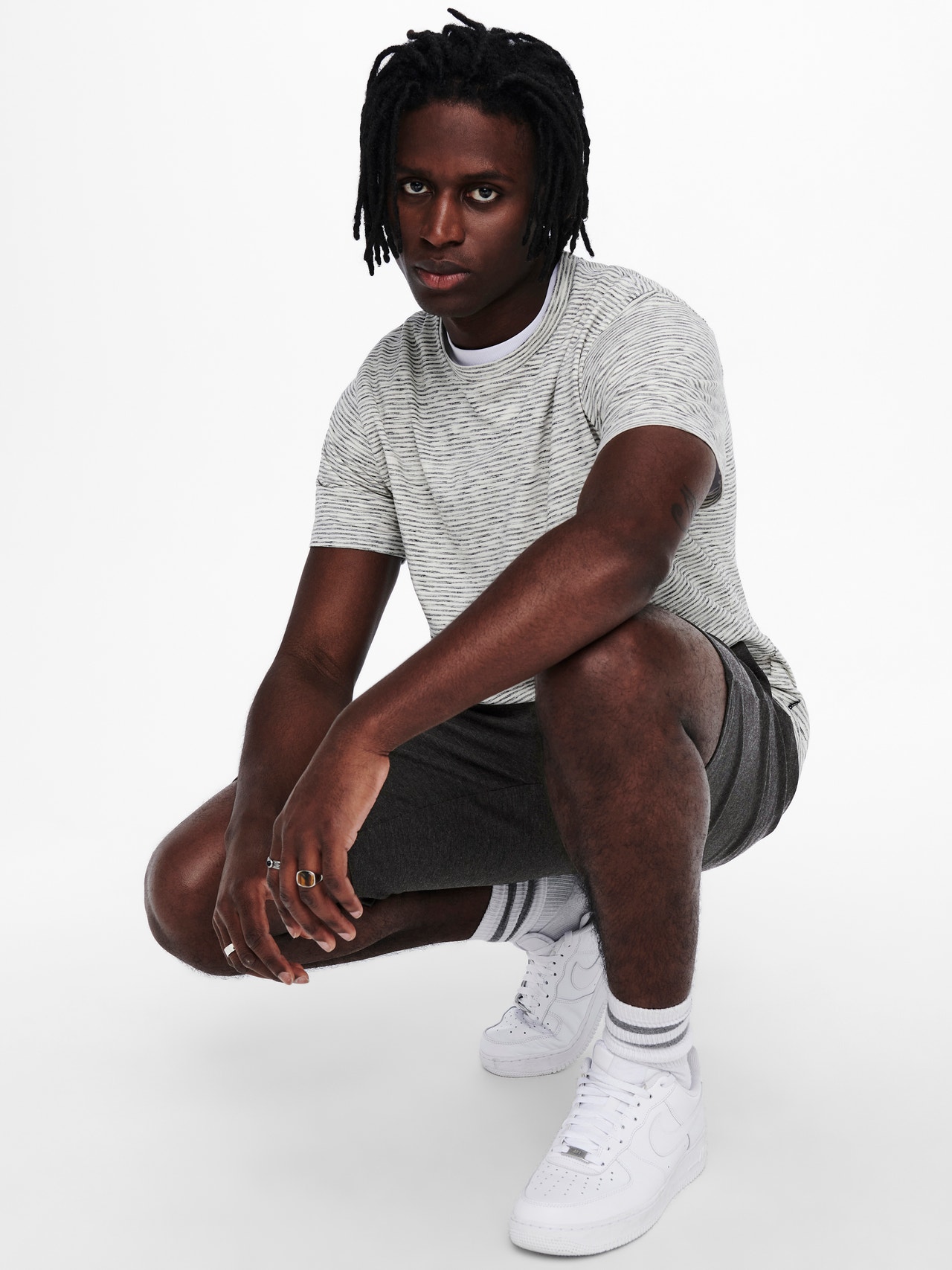 ONLY & SONS ONSMARK Cintura média Regular Fit Calções -Dark Grey Melange - 22018667