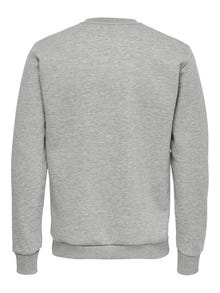 ONLY & SONS Sweat-shirt Regular Fit Col rond -Light Grey Melange - 22018683