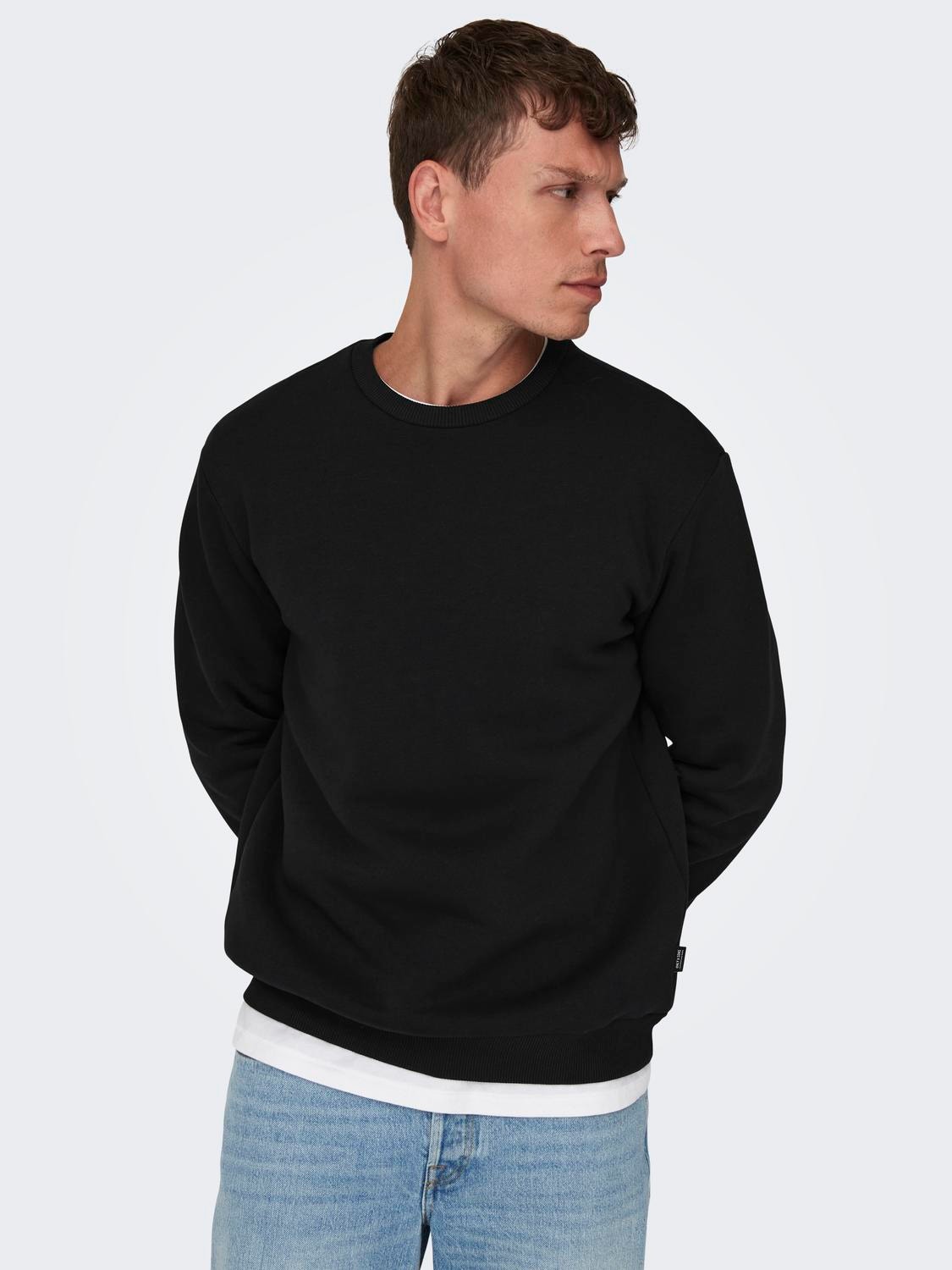 ONLY & SONS Sweat-shirt Regular Fit Col rond -Black - 22018683