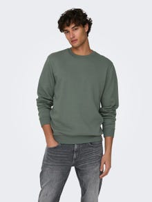 ONLY & SONS Regular Fit Round Neck Sweatshirt -Castor Gray - 22018683