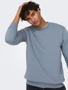 ONLY & SONS Sweat-shirt Regular Fit Col rond -Flint Stone - 22018683