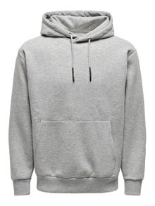 ONLY & SONS Sweat-shirt Regular Fit Sweat à capuche -Light Grey Melange - 22018685