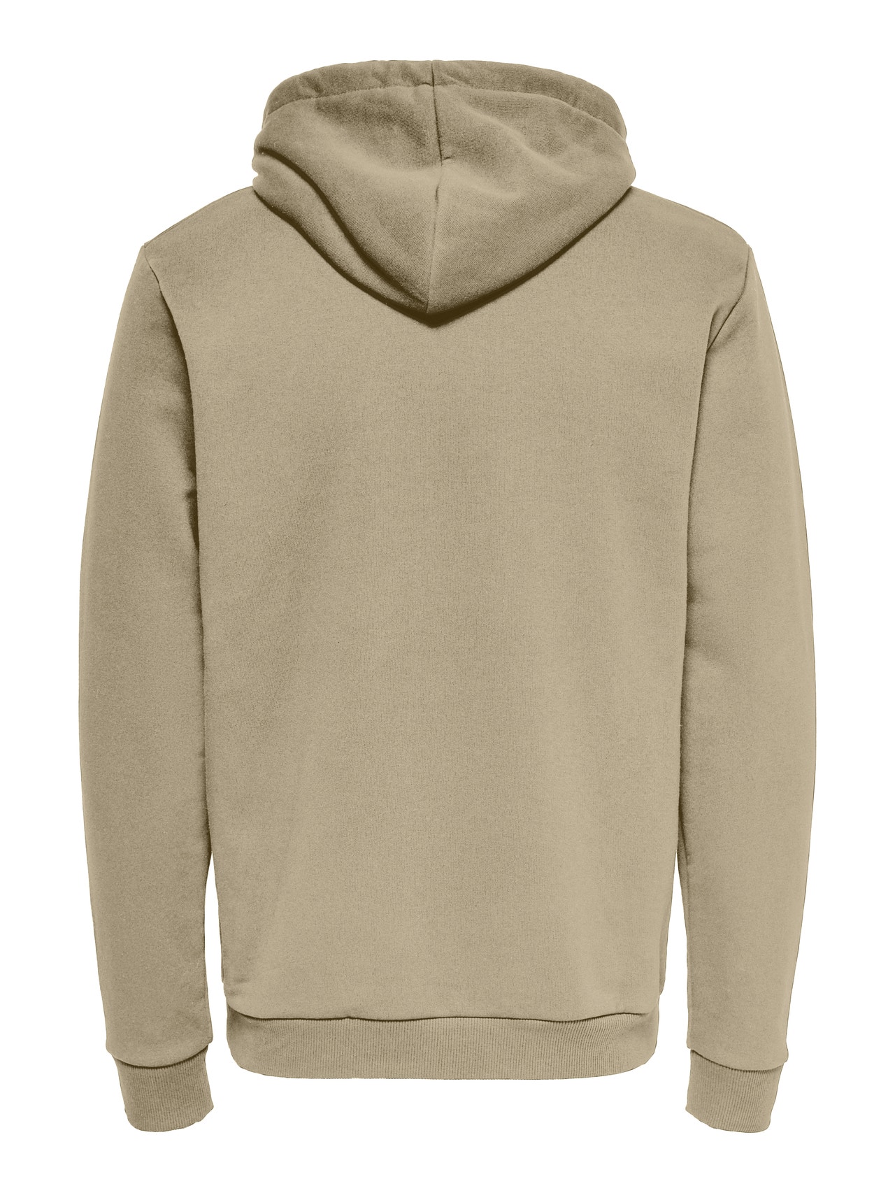 ONLY & SONS Ensfarvet hoodie -Chinchilla - 22018685