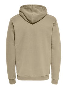ONLY & SONS Solid colored hoodie -Chinchilla - 22018685