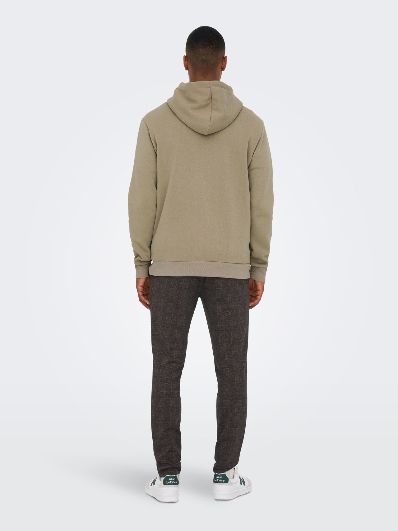 ONLY & SONS Regular Fit Hettegenser Sweatshirt -Chinchilla - 22018685