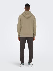 ONLY & SONS Regular Fit Hoodie Sweatshirt -Chinchilla - 22018685