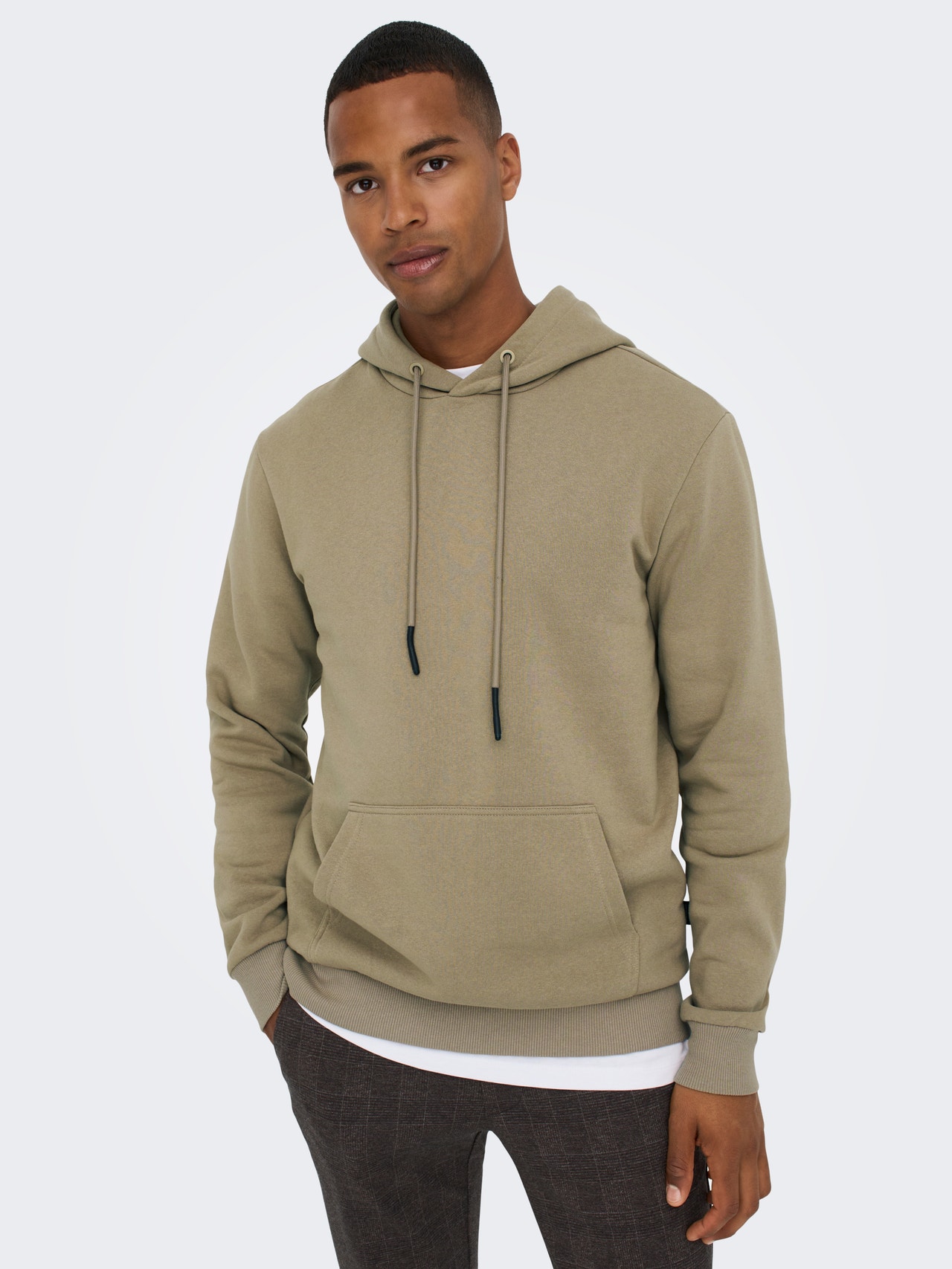 ONLY & SONS Normal geschnitten Kapuze Sweatshirt -Chinchilla - 22018685