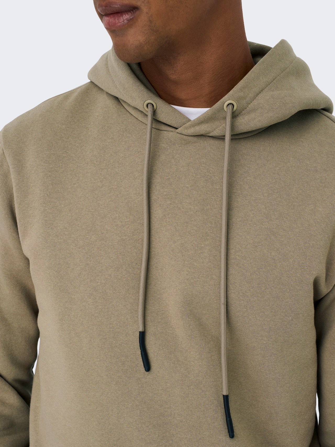 ONLY & SONS Solid colored hoodie -Chinchilla - 22018685