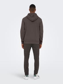 ONLY & SONS Solid colored hoodie -Seal Brown - 22018685
