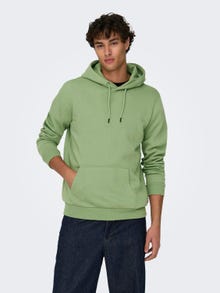 ONLY & SONS Solid colored hoodie -Hedge Green - 22018685