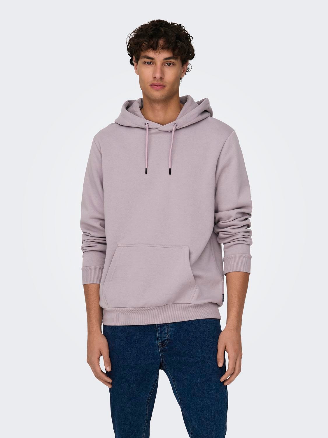 ONLY & SONS Regular fit Hoodie Sweatshirt -Nirvana - 22018685