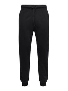 ONLY & SONS Regular Fit Mid waist Rib hems Trousers -Black - 22018686