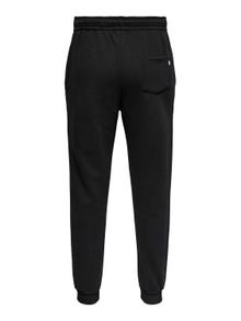 ONLY & SONS Regular Fit Mid waist Rib hems Trousers -Black - 22018686