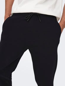 ONLY & SONS Regular Fit Mid waist Rib hems Trousers -Black - 22018686