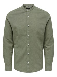 ONLY & SONS Slim Fit China Collar Shirt -Swamp - 22019173