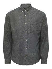 ONLY & SONS Slim Fit Button-down collar Shirt -Black - 22019878