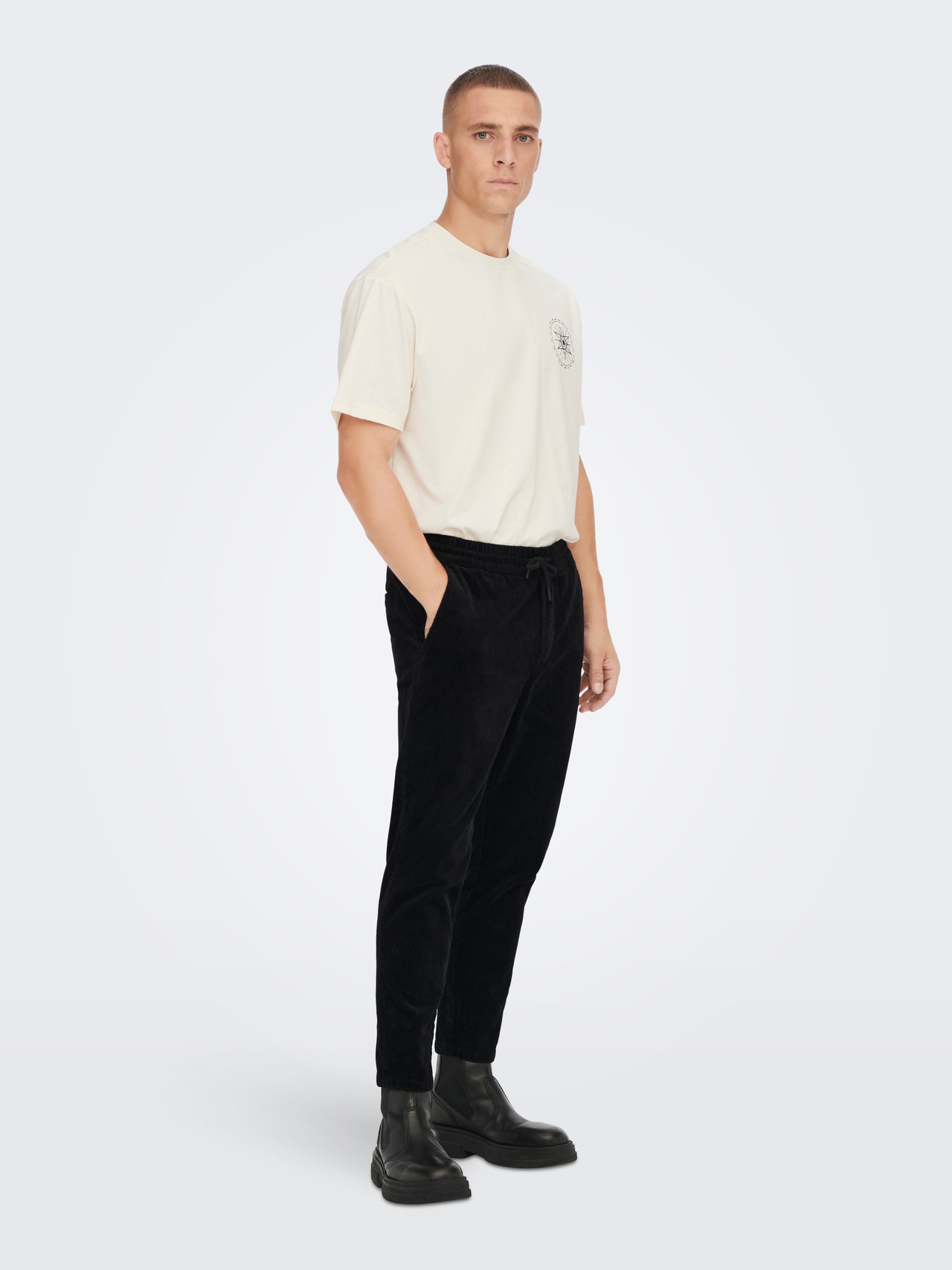 ONLY & SONS ONSLINUS CROPPED CORD 9912 PANT NOOS -Black - 22019912