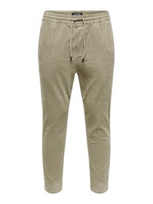 ONLY & SONS Pantalons Tapered Fit Taille moyenne Élastique -Chinchilla - 22019912