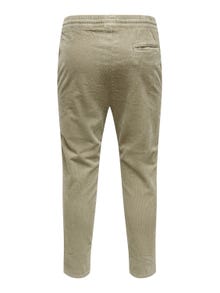 ONLY & SONS Tapered Fit Mid rise Elasticated hems Trousers -Chinchilla - 22019912