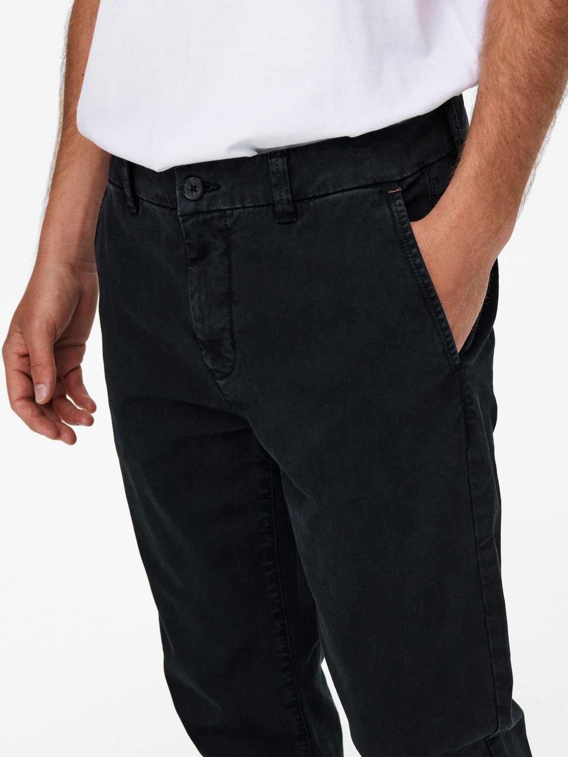 ONLY & SONS Mid waist chino trousers -Black - 22019934