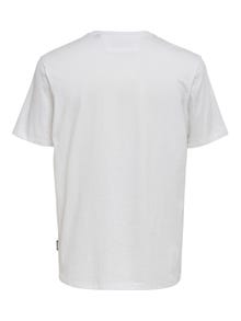 ONLY & SONS Camisetas Corte regular Cuello redondo -White - 22020074