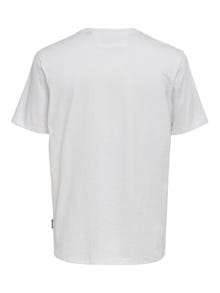 ONLY & SONS Krój regularny Okragly dekolt T-shirt -White - 22020074