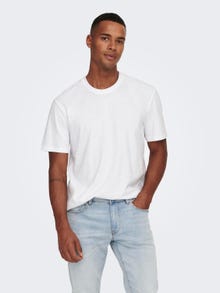 ONLY & SONS o-neck t-shirt -White - 22020074