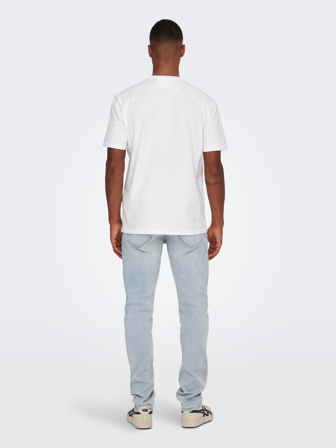 ONLY & SONS o-neck t-shirt -White - 22020074