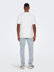 ONLY & SONS T-shirts Regular Fit Col rond -White - 22020074