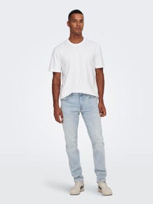 ONLY & SONS Regular Fit O-Neck T-Shirt -White - 22020074