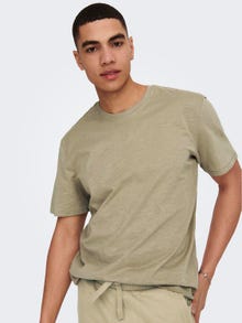 ONLY & SONS T-shirts Regular Fit Col rond -Chinchilla - 22020074