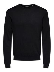 ONLY & SONS Regular Fit Crew neck Pullover -Black - 22020088