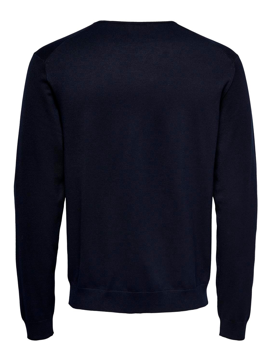 ONLY & SONS Pull-overs Regular Fit Col ras du cou -Dark Navy - 22020088