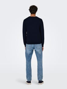 ONLY & SONS Pull-overs Regular Fit Col ras du cou -Dark Navy - 22020088