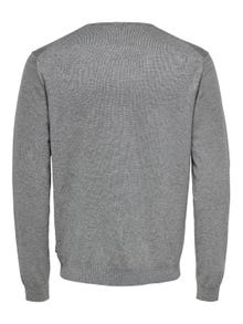 ONLY & SONS Solid color knitted pullover -Medium Grey Melange - 22020088