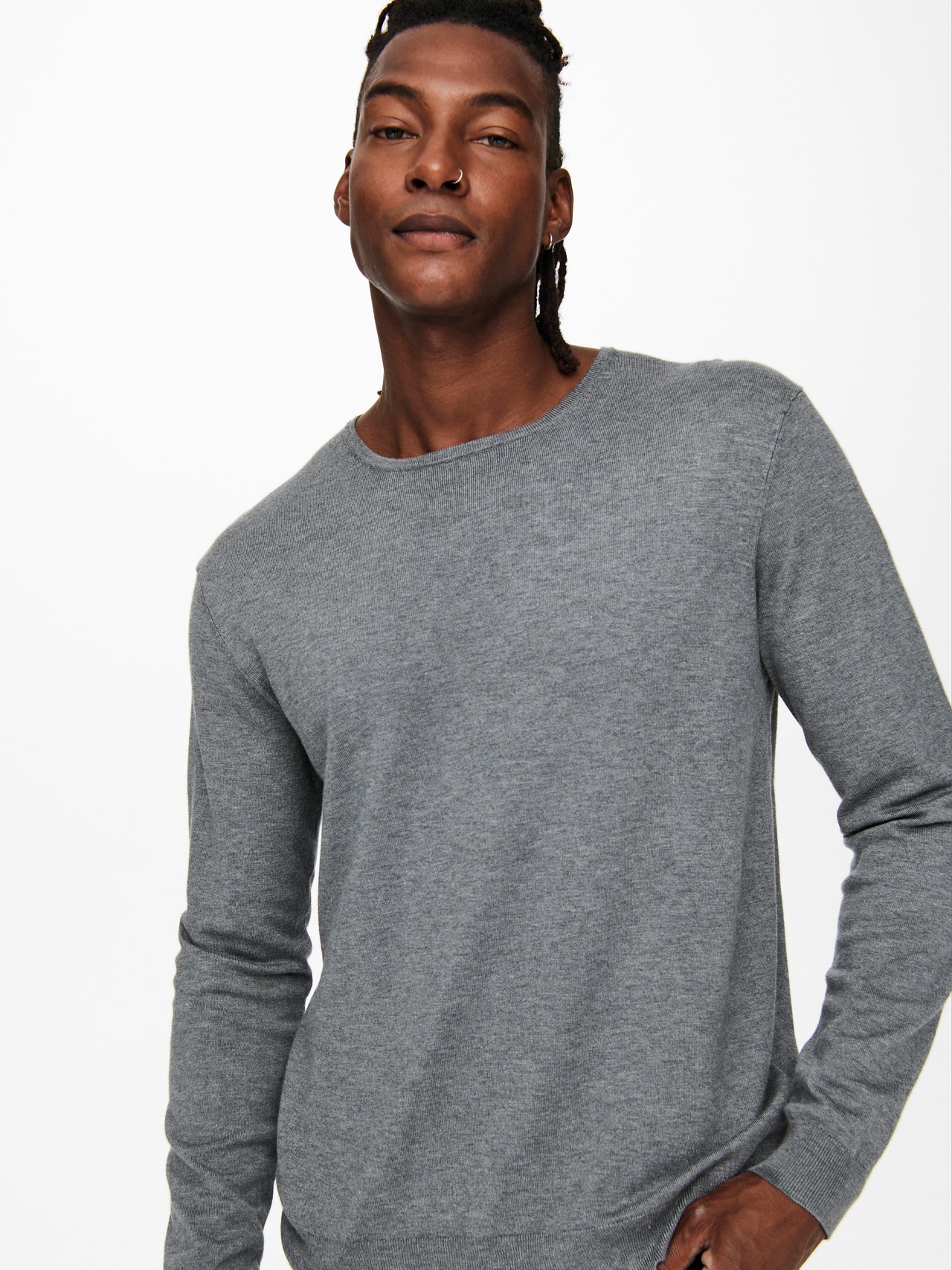 ONLY & SONS ONSWYLER Pull-overs -Medium Grey Melange - 22020088