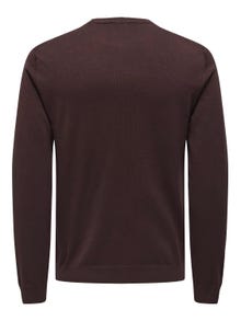 ONLY & SONS Normal geschnitten Rundhalsausschnitt Pullover -Hot Fudge - 22020088