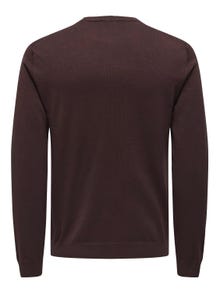 ONLY & SONS Normal passform Rundringning Pullover -Hot Fudge - 22020088