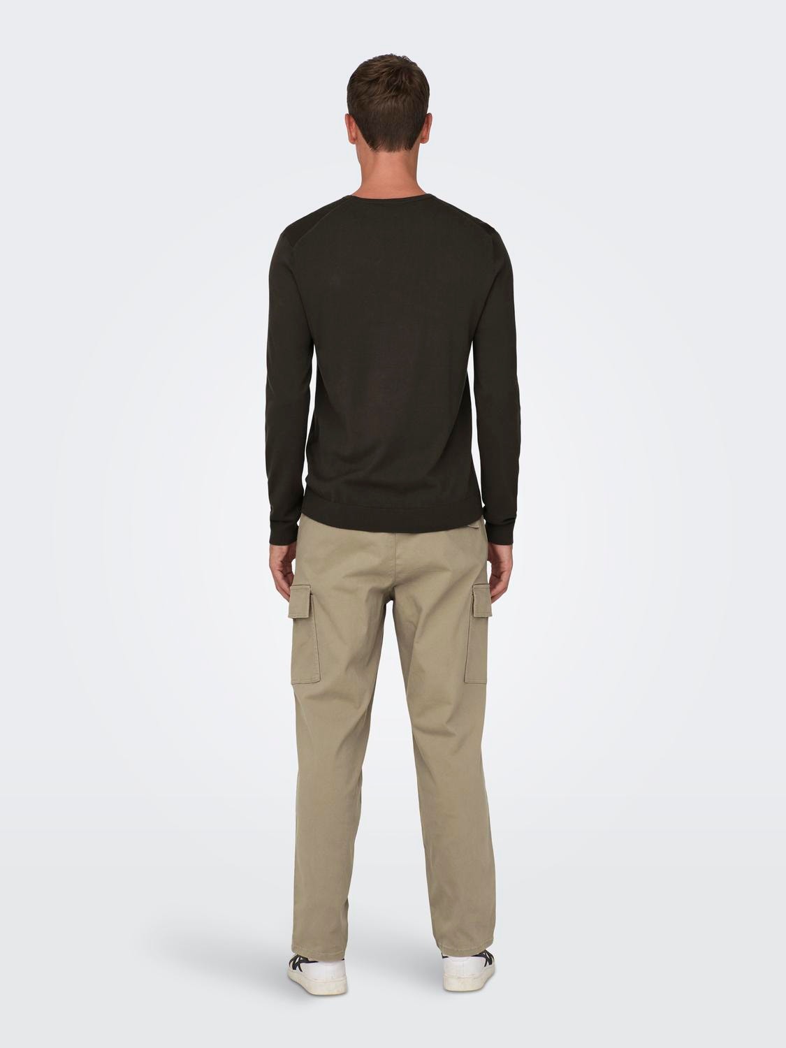 ONLY & SONS Regular Fit Crew neck Genser -Hot Fudge - 22020088