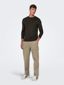 ONLY & SONS Regular Fit Crew neck Genser -Hot Fudge - 22020088