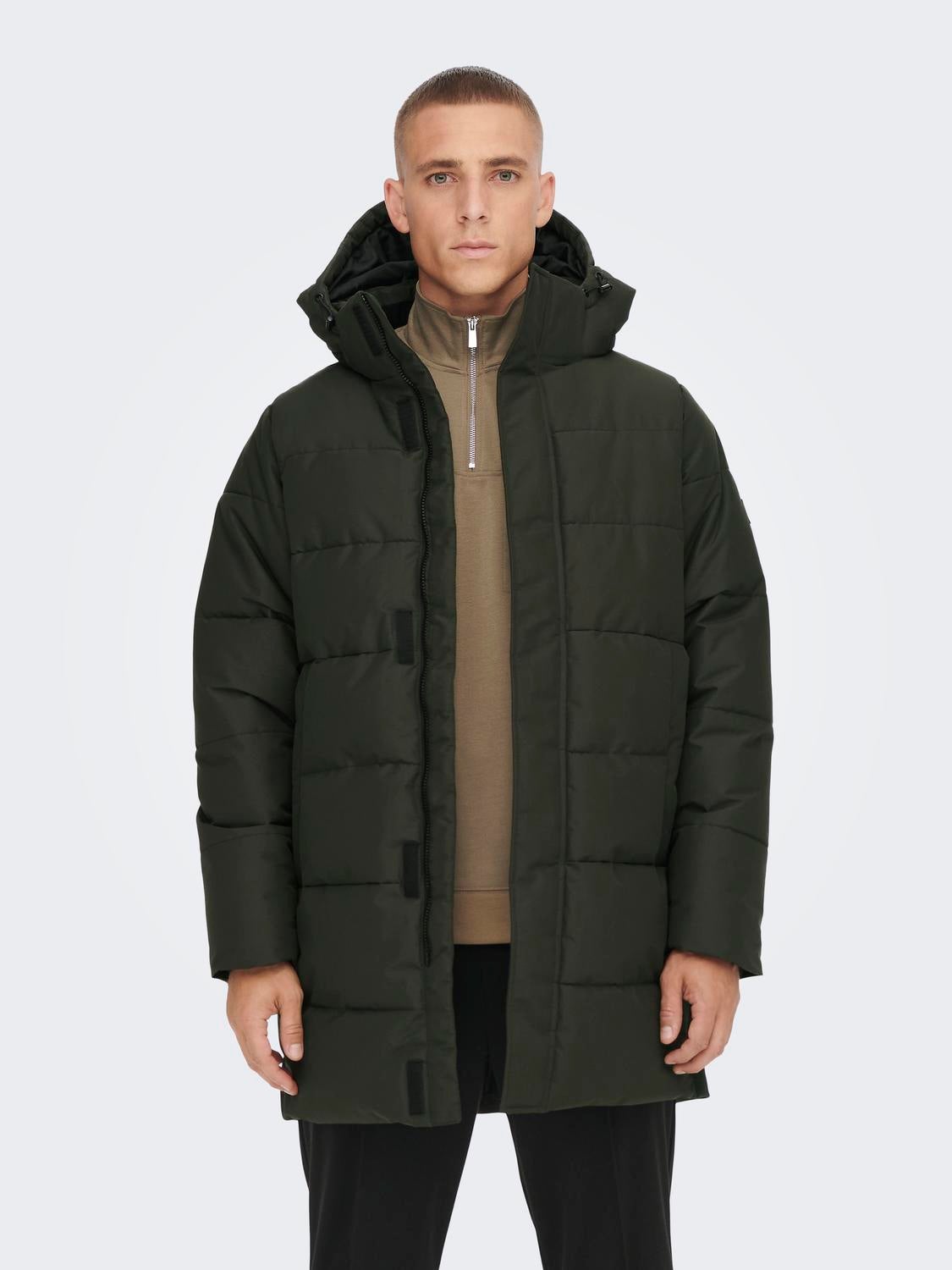 Puffer jacket detachable on sale hood