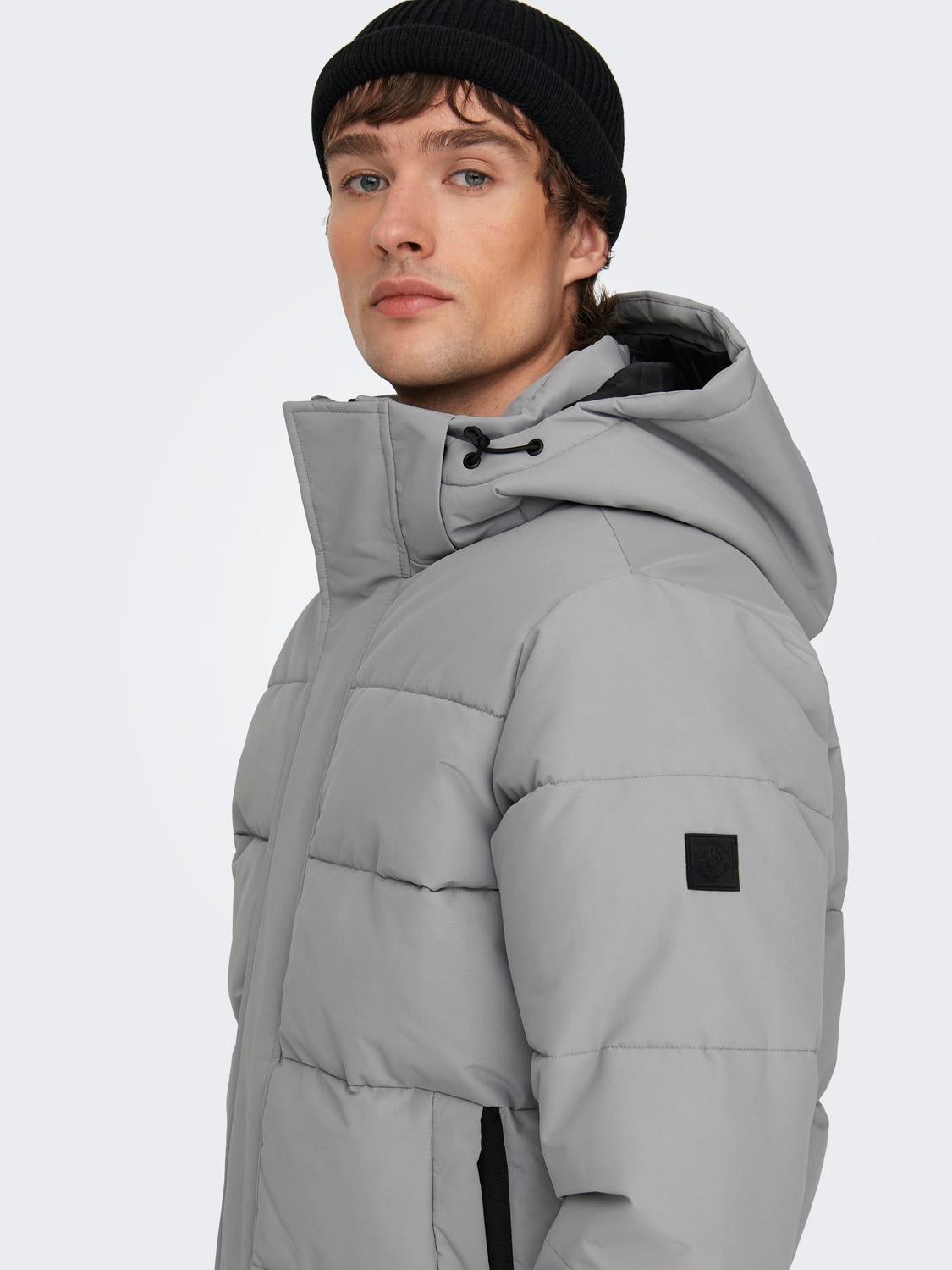 Mens parka shop with detachable hood