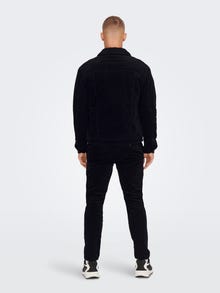 ONLY & SONS Fløjlsjakke med teddy krave -Black - 22020421