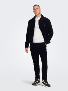 ONLY & SONS Corduroy jacket with teddy lining -Black - 22020421