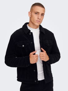 ONLY & SONS Corduroy jacket with teddy lining -Black - 22020421