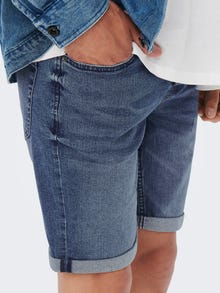 ONLY & SONS Shorts Corte slim Cintura media -Blue Denim - 22020754