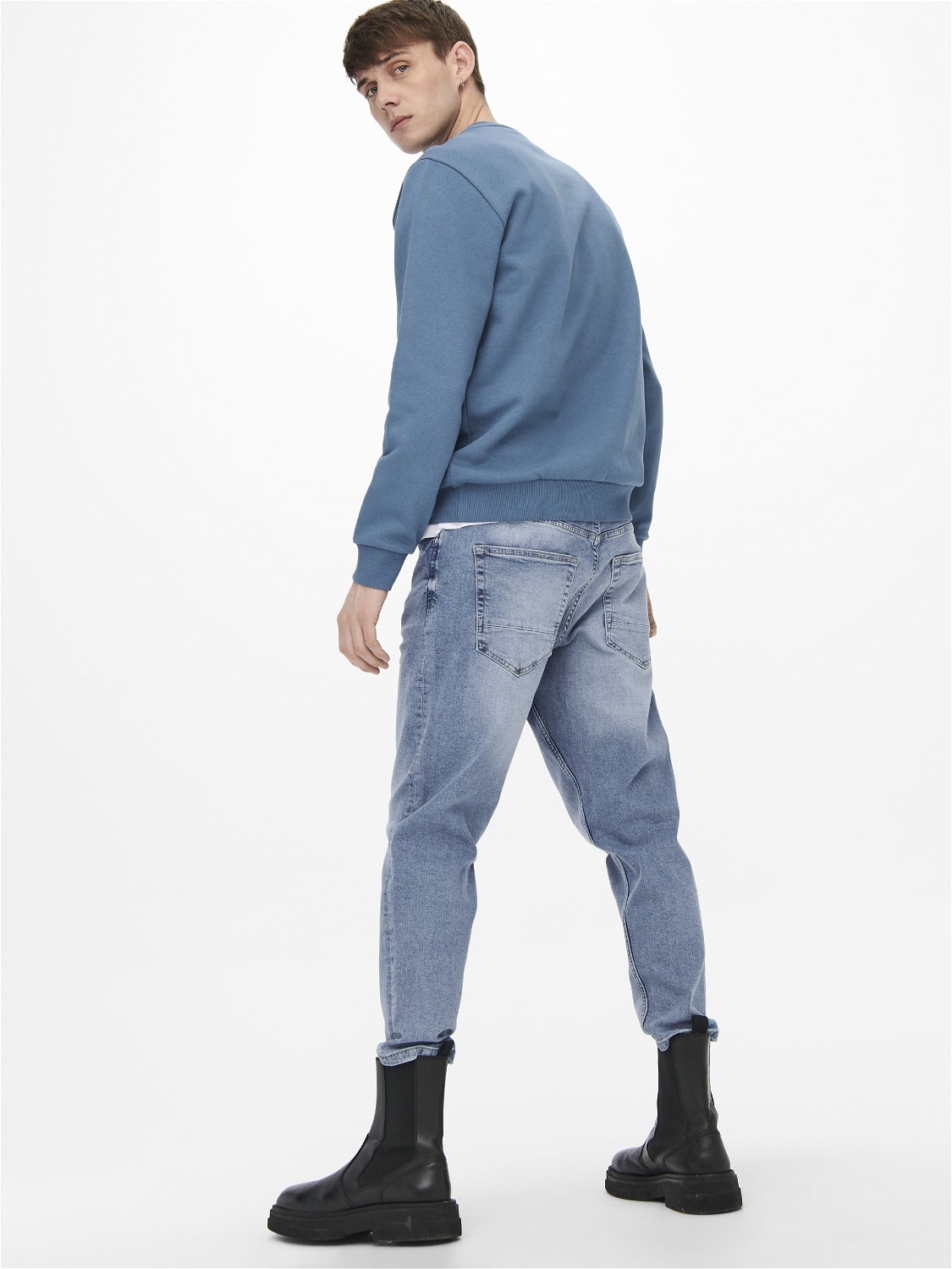 ONLY & SONS Verjüngt Mid Rise Jeans -Blue Denim - 22020775