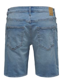 ONLY & SONS Medelhög midja Shorts -Blue Denim - 22020785