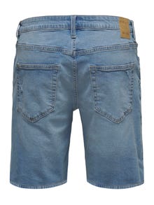 ONLY & SONS Middels høy midje Shorts -Blue Denim - 22020785