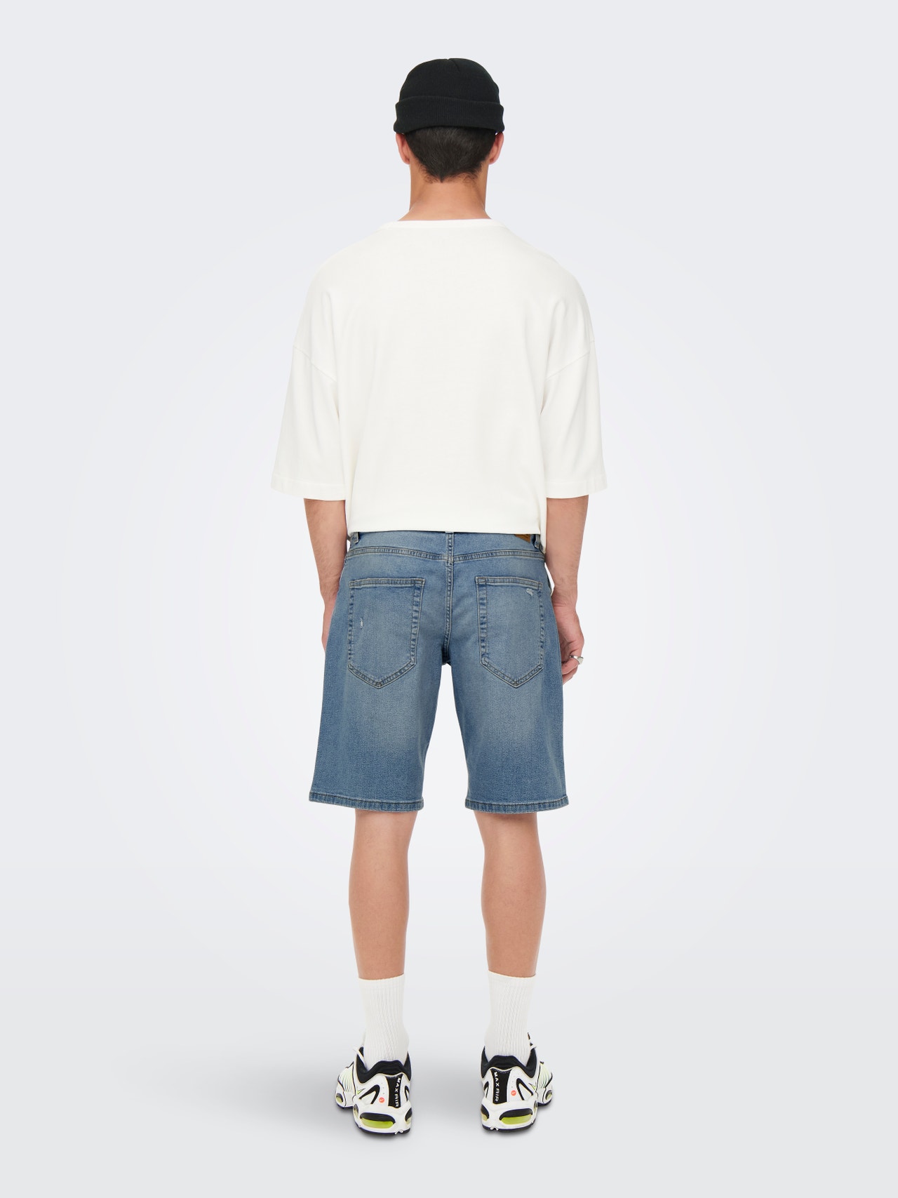 ONLY & SONS Medelhög midja Shorts -Blue Denim - 22020785